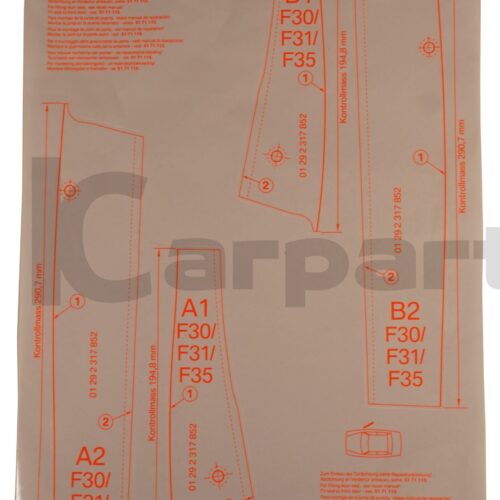 2X New  OEM BMW F30 F31 F80 Front Door Seal Fitting Template Guide 01292317852