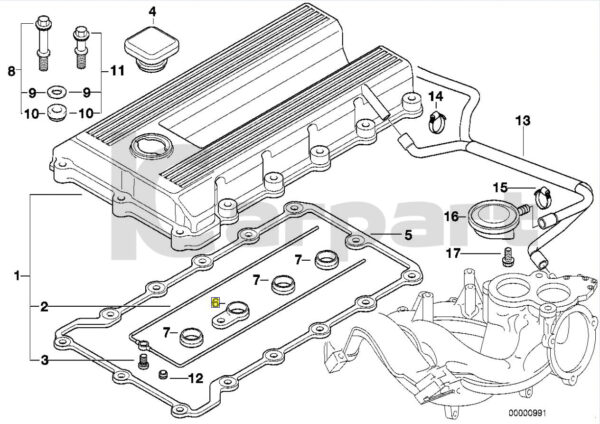 New OEM BMW M42 M44 Valve Cam Cover Centre Seal Gasket 1721475 11121721475