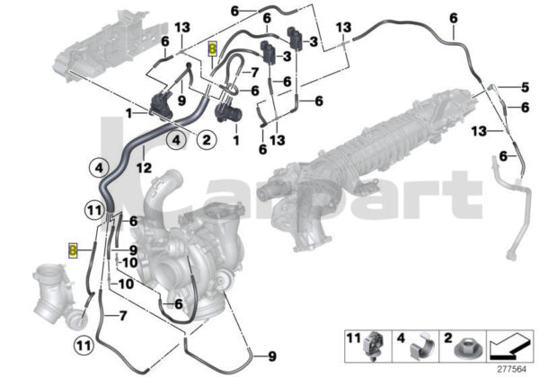 New OEM BMW Braided Vacuum Hose Pipe Line White 3.5×2.0x1000mm 11658507249