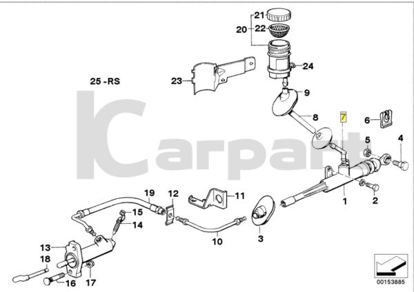 Genuine New E30 Clutch Master Cylinder Fluid Feed Hose Pipe Port 21521154163 OEM