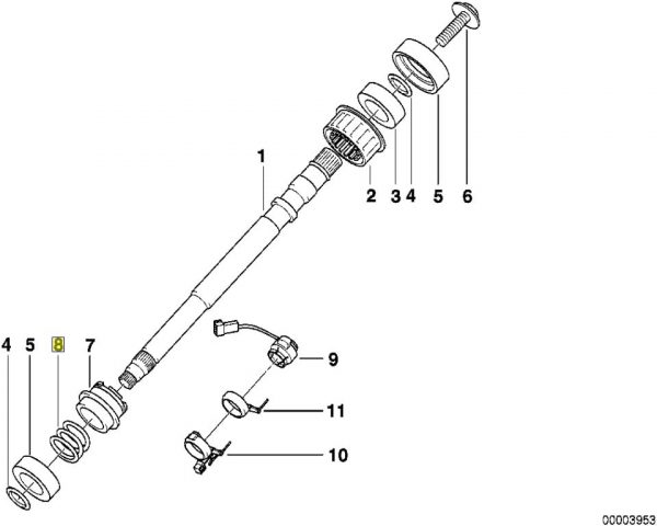 New OEM BMW E31 E32 E34 E38 E39 E52 E53 Steering Column Spring 32331158479