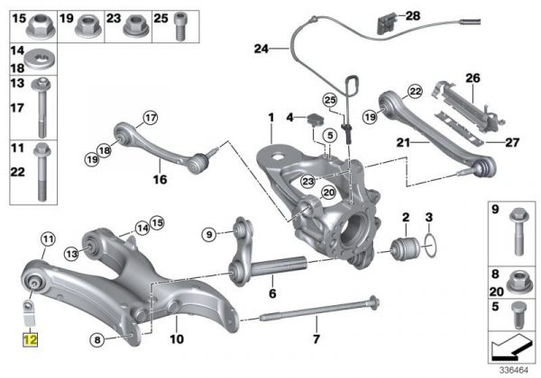 Genuine New BMW E53 E70 F15 E71 E72 Rear Control Arm Nut 6767546 33326767546 OEM