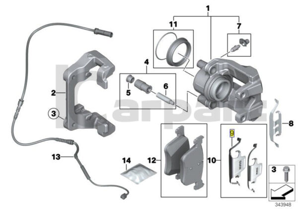 New OEM BMW Branded Front Brake Caliper Anti-Rattle Spring Clip 34116860081