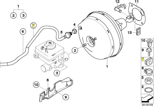 Genuine New BMW Brake Servo Vacuum Hose Pipe Seal Grommet 34301162170 OEM