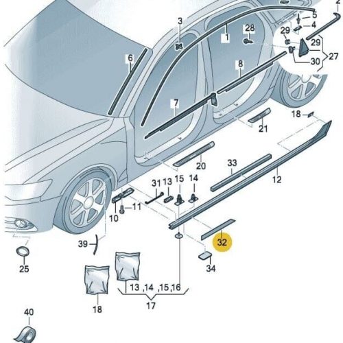 NEW Front door and fender stone guard Left Audi A6 C7 2011-2018 Genuine 4G0890905