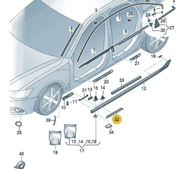 NEW Front door and fender stone guard Left Audi A6 C7 2011-2018 Genuine 4G0890905