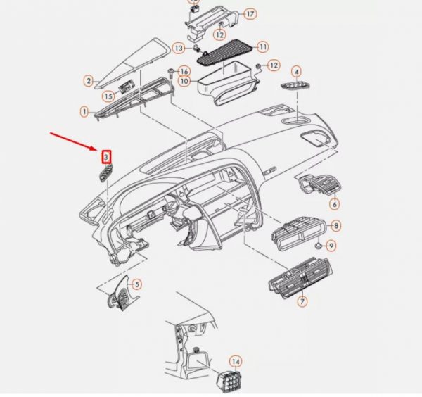 NEW Air vent in dashboard Audi A6 C7 2011-2018 GENUINE 4G18197936PS VAG