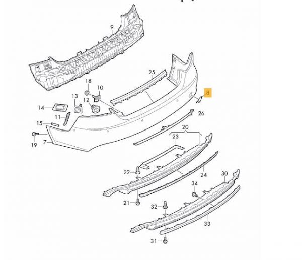 New OEM Rear bumper tow hook cover cap Audi A7 2011-03/2015 S-line 4G8807441AGRU