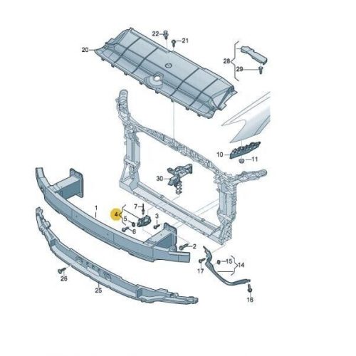 GENUINE New Front bumper bar impact bracket Audi A6 C8 A7 2019- 4K0807333