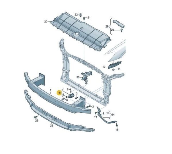GENUINE New Front bumper bar impact bracket Audi A6 C8 A7 2019- 4K0807333