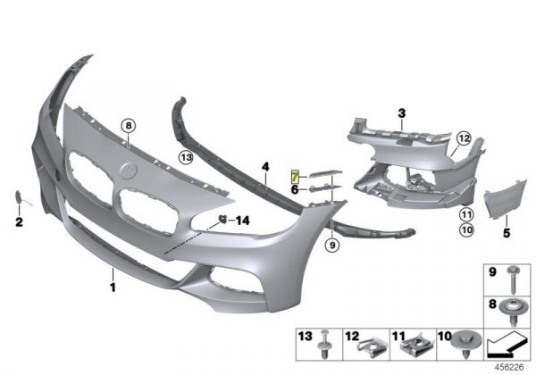 New OEM BMW F45 F46 Front RH Bumper Side Bracket Mount 7328680 51117328680