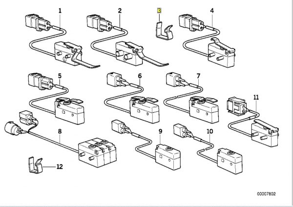 20X Genuine New BMW E31 Microswitch Sensor Holder Clip Clamp 61311383340 OEM