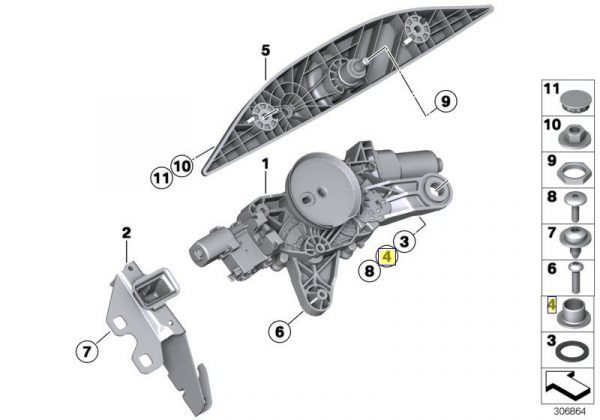 Genuine New BMW E46 F31 E61 Rear Wiper Motor Bush Sleeve 8220819 61628220819 OEM