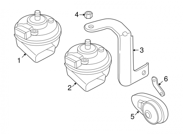 Genuine New Low Tone Horn Mount/Bracket Volkswagen 7L6951185 VAG OEM