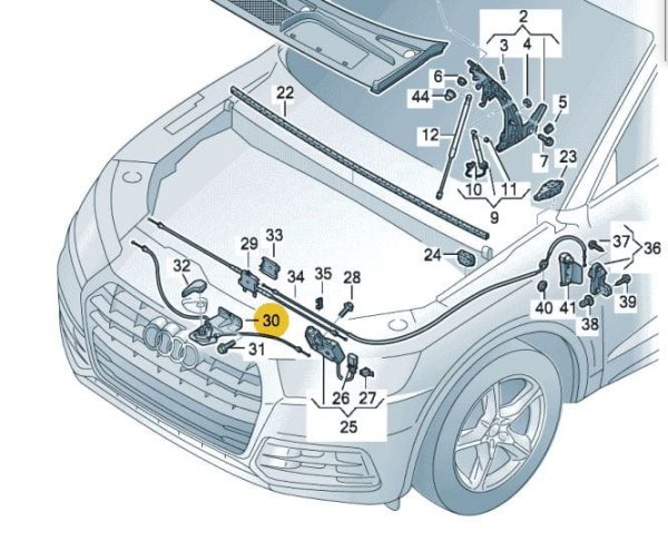 NEW Bonnet hood lid lock release cable Audi Q5 2017- GENUINE 80A823529D