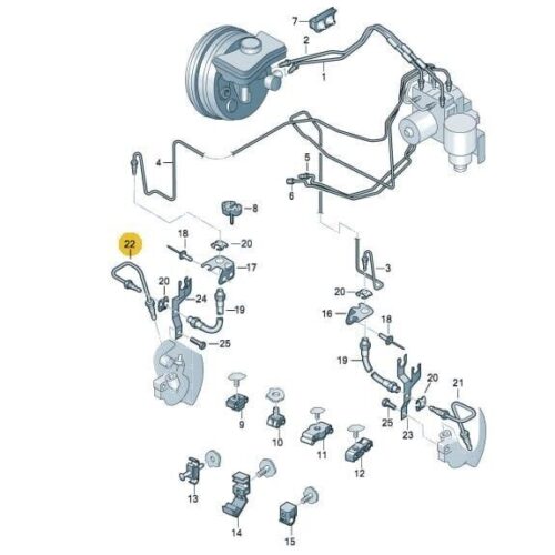 GENUINE New Front brake hydraulic line Left Audi A4 B6 B7 8E0611721B VAG OEM