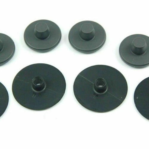 NEW GENUINE VW FLOOR MAT FASTENER CLIPS CARPET BRACKET COVERS 4+4 PCS BLACK