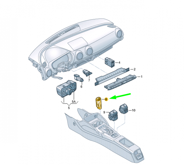 GENUINE New START STOP engine switch button Audi A3 2013-2016 8V0905217 VAG OEM