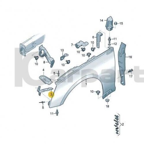 GENUINE New Front fender bracket support Left Audi A5 2016- 8W6821091