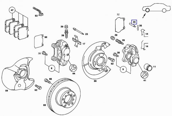 Genuine New Mercedes W116 W126 Bendix Brake Pad Pin A0009914360 OEM