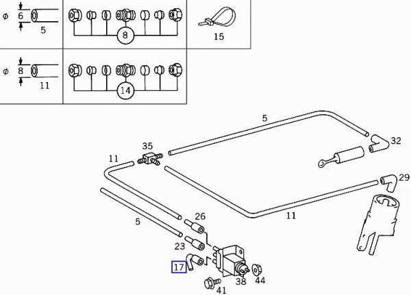 Genuine New Mercedes Vacuum Hose Pipe Line Angle Joint Connector A1170780681 OEM