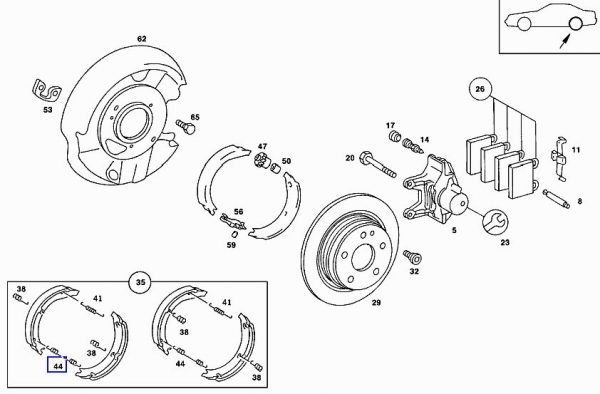 Genuine New Mercedes Hand Brake Shoe Return Spring A2014230692 OEM