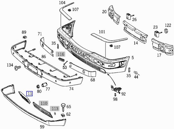 Genuine New Front Bumper Tow Hook Cover Primered MB A21088002059999 OEM