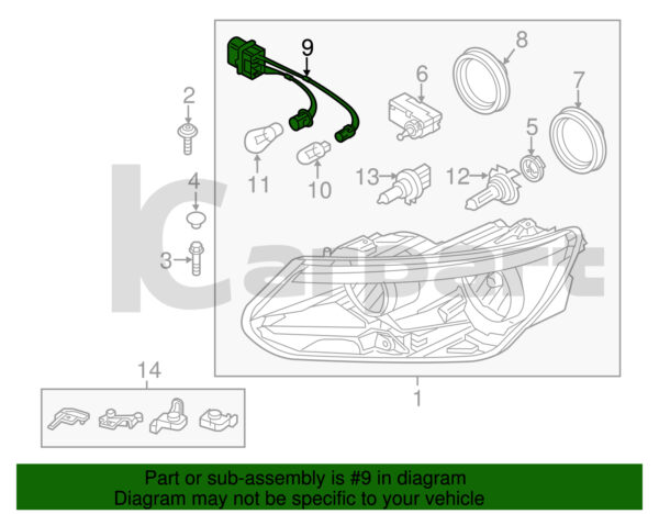 Genuine New Headlight Wiring Harness Volkswagen Tiguan 5N0971671 VAG OEM