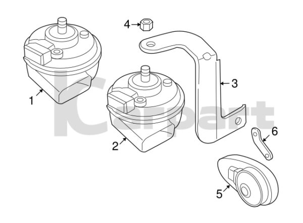 Genuine New High Note Horn Mount/Bracket Volkswagen Touareg 7L6951186 VAG OEM