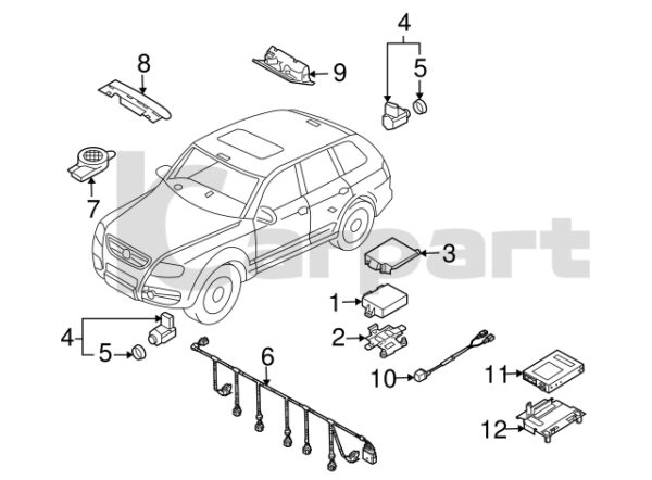 Genuine New Parking Aid System Wiring Harness Volkswagen 7L6971095F VAG OEM