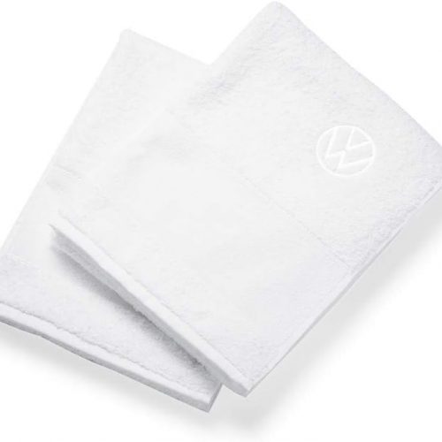 Genuine New 2-Piece Hand Towel Terry White with VW Logo 000084501F084 VAG OEM