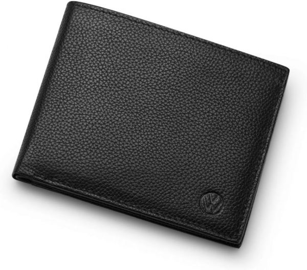 Genuine New Men’s Leather Wallet Black with VW Logo 000087400L041 OEM