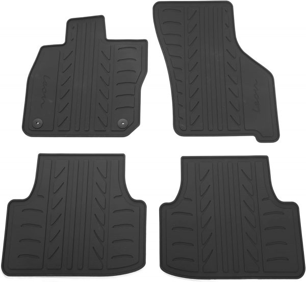 New OEM 4-Pc All Weather Rubber Floor Mats Black for Seat Leon 5FB061500B041