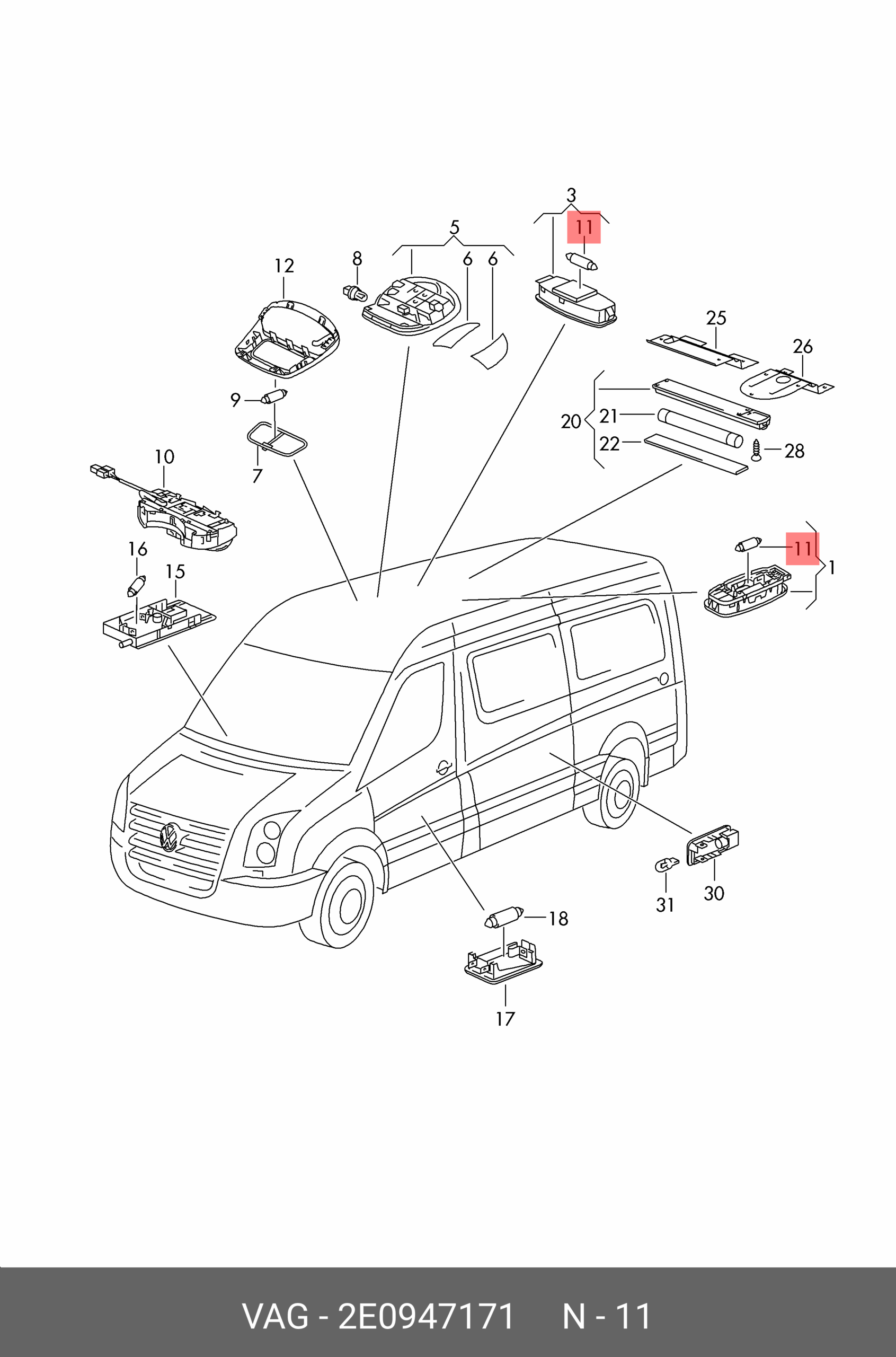 2X Genuine New Cargo Area Light Bulb 12V/15W Audi VW Seat Skoda 2E0947171 VAG OEM 2X Genuine New Cargo Area Light Bulb 12V/15W Audi VW Seat Skoda 2E0947171 VAG OEM