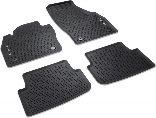 New OEM 4-Piece All-Weather Rubber Floor Mats Black VW Taigo 2G706150082V VAG