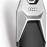 Genuine New Audi Pendant Keyring Metal Leather Black/Silver 3181900600 VAG OEM