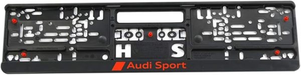 Genuine New Audi Sport License Plate Holder Black/Red 3291900100 VAG OEM