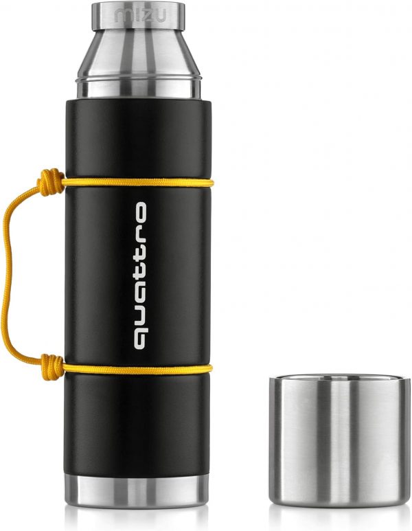 New OEM Audi Quattro Sports Insulated Flask Black/Yellow 640mL 3292000600 VAG