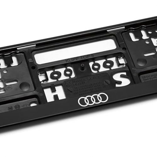 Genuine New Audi License Plate Holder With Rings Logo Black 3292100100 VAG OEM