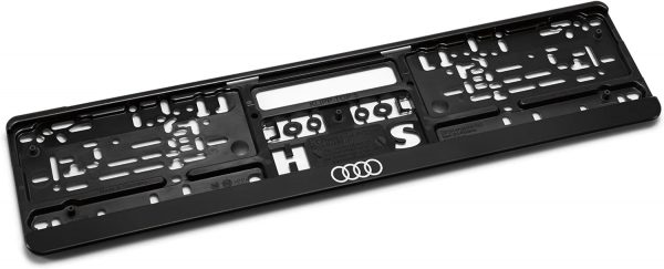 Genuine New Audi License Plate Holder With Rings Logo Black 3292100100 VAG OEM