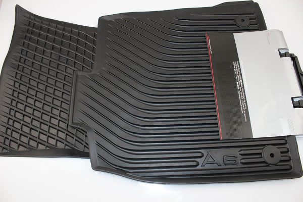 Genuine New 2-Pc Front Rubber Floor Mats Black Audi 4G1061501041 VAG OEM