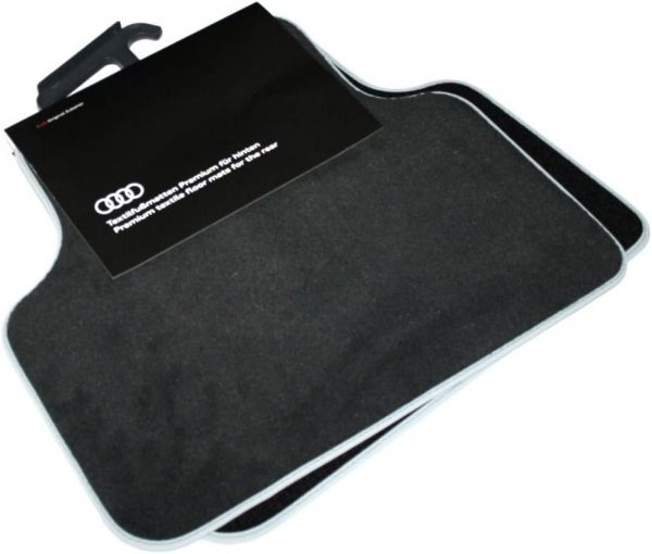 Genuine New 2-Pc Rear Carpeted Textile Floor Mats Audi 4M0061276BMNO VAG OEM