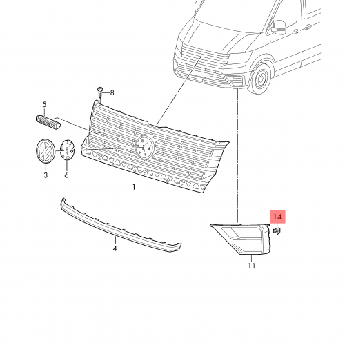 10X Genuine New Radiator Grille Clip Volkswagen 7C0807180 VAG OEM