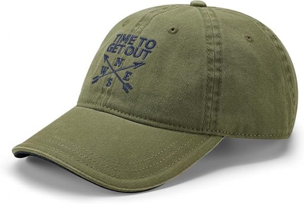 Genuine New VW “Time To Get Out” Baseball Cap Olive Green 7E9084300A VAG OEM