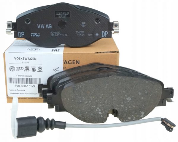 Genuine New Front Disc Brake Pads with Sensor Audi VW Seat 8V0698151S VAG OEM