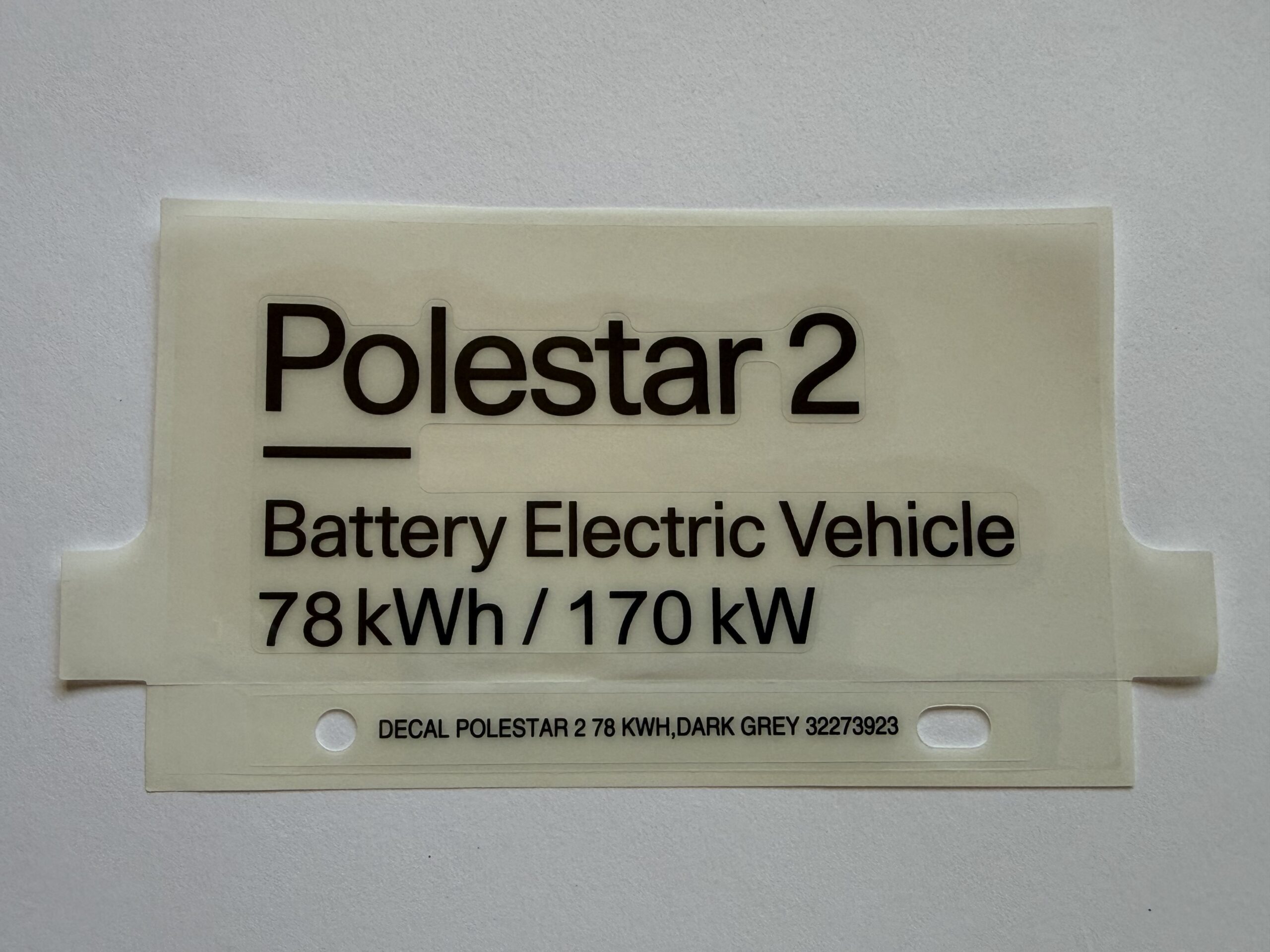 New Volvo Polestar 2 sticker 32273923 Genuine OEM New Volvo Polestar 2 sticker 32273923 Genuine OEM