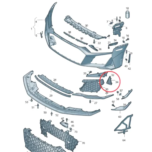 New Volkswagen Audi grid 4S08076809B9 Genuine OEM