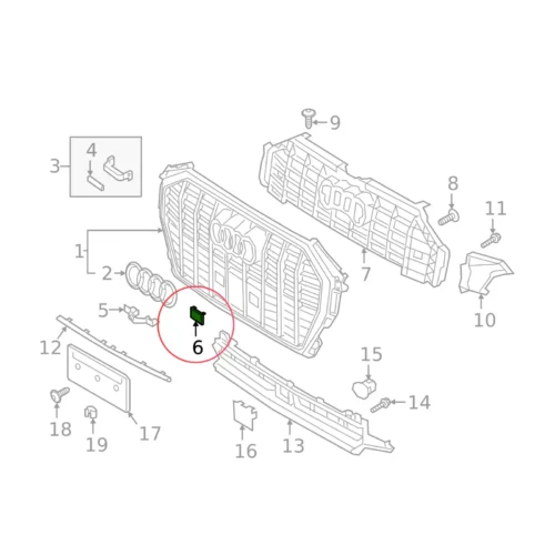 New Volkswagen Audi lid 83A8078483FZ Genuine OEM