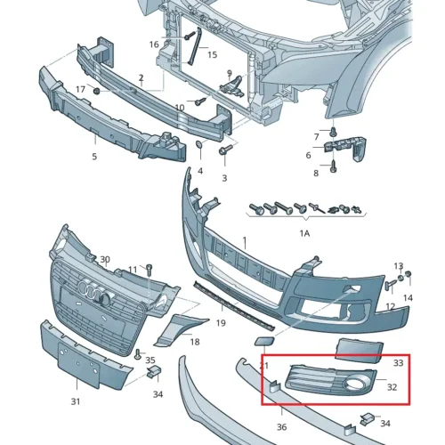 New Volkswagen Audi grid 8J0807682H3FZ Genuine OEM