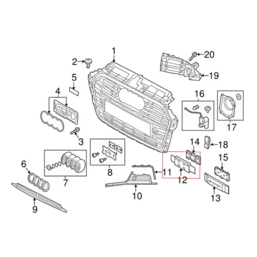 New Volkswagen Audi holder 8V4807287N3FZ Genuine OEM
